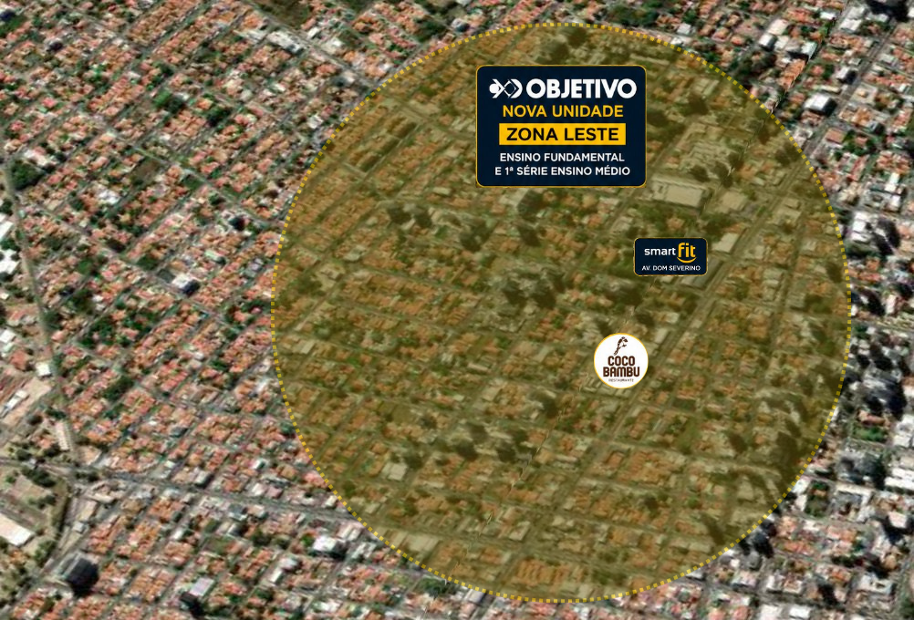 Visão aérea da região da nova Unidade Leste